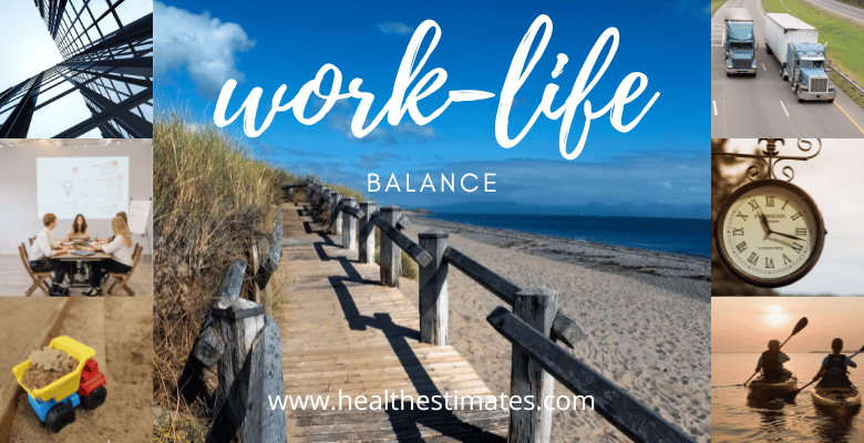 work-life balance: collage of work and recreational moments